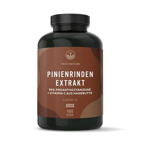 Pinienrindenextrakt Kapseln hochdosiert - 660mg für 180 Tage - Antioxidant Pycnogenol, hochdosiert mit 500mg reinem Pinienrindenextrakt pro Kapsel, laktosefrei und vegan – ideal für eine natürliche Unterstützung der Gesundheit.