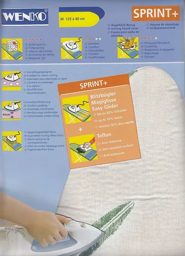 WENKO Bügeltischbezug Comfort M - Bügelbrettbezüge & Zubehör, hochwertiger Materialmix aus 100% Baumwolle und Molton für optimale Bügelergebnisse und Langlebigkeit.