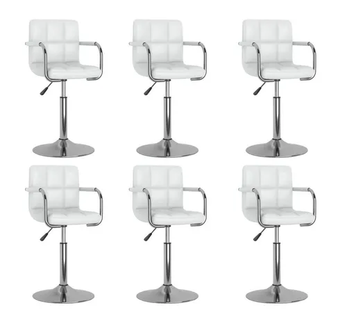 vidaXL Drehbare Esszimmerstühle 6er Set Weiß von vidaXL