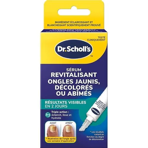 Dr. Scholl's Revitalisierendes Serum für vergilbte Nägel, 10 ml – sichtbare Ergebnisse ab 2 Tagen – Dreifache Wirkung: glättet, hellt und spendet Feuchtigkeit, verbessert das Aussehen von durch Mykose