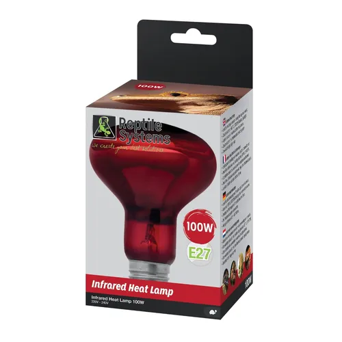 Reptile Systems Infrared Heat Lamp, E27 Infrarot Wärmelampe 100W Reptilien Lampe