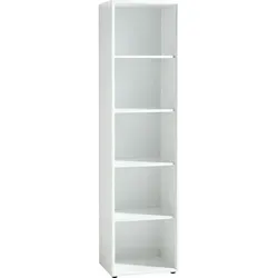 Novel Aktenregal GW-Monteria, Weiß - Büroschränke mit 4 Fächern und eleganter Glasplatte, ideal für Ordnung und schnellen Zugriff auf Unterlagen, Made in Germany.