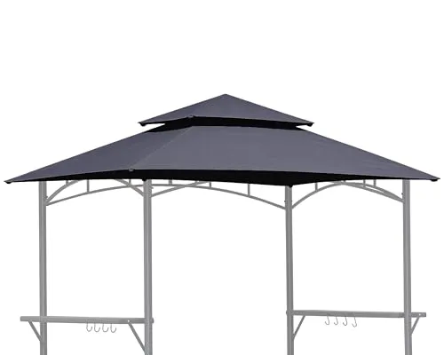 QUICK STAR Ersatzdach für Grillpavillon 2,45 x 1,5 m Grau von Quick-Star