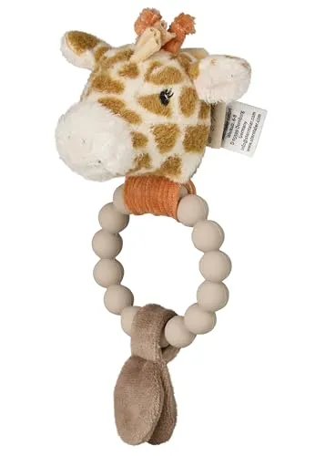 Sterntaler Greifling Giraffe Kaya - Aus kuscheligem Flausch - Integrierte Rassel - Baby- und Kleinkindspielzeug - Fördert die Motorik und Sinne von Babys - Ideales Geschenk, goldbraun