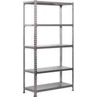 PROREGAL® Schwerlastregal METAL SHARK 180x80x30cm - Schwerlastregal mit 5 verstellbaren Böden, hohe Stabilität und 180kg Traglast pro Ebene, ideal für Werkstatt und Lager, einfacher Aufbau in nur 10-15 Minuten.