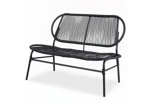 COSTWAY Gartenbank Polyrattan, wetterfest 2-Sitzer für Garten & Balkon