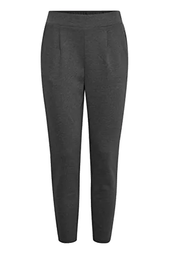 ICHI IHKATE Pique PA Damen Sweathose Sweatpants Relaxhose mit Stretch Enger Schnitt, Größe:XL, Farbe:Black (194008)