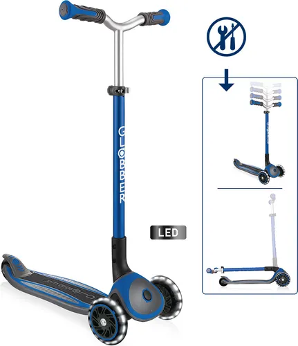 Master Lights Scooter - blauer Roller, mit leuchtenden Rädern für mehr Sicherheit und Spaß beim Fahren