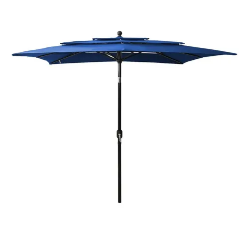 vidaXL Sonnenschirm Azurblau 2,5x2,5 m mit Aluminium-Mast von vidaXL