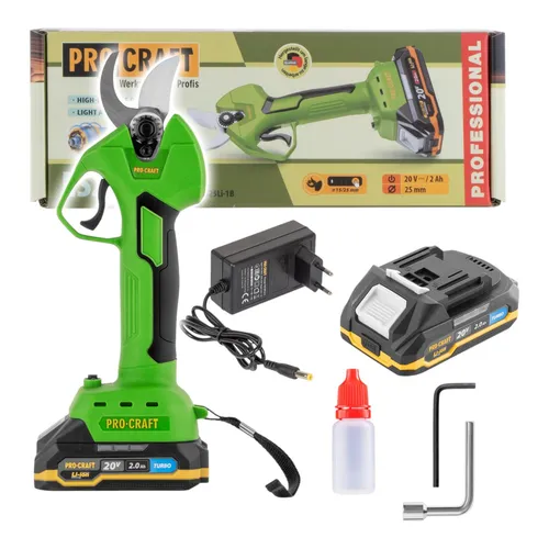 Procraft ES25Li Akku Astschere 20 V mit 2,0 Ah Akku