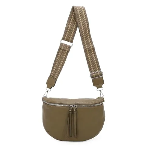 OBC Damen Gürteltasche Kunstleder Dunkeltaupe - Praktische Gürteltasche in zwei Größen, ideal für den Alltag oder sportliche Aktivitäten. Zeitloses Design trifft auf Funktionalität – Ihr perfekter Begleiter für jede Gelegenheit!