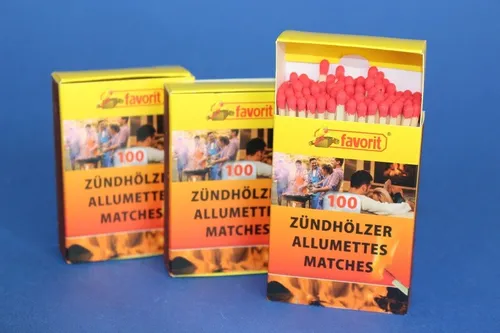 Favorit Zündhölzer 5,5 cm lang 3er Pack á 100 Stück Zündholz  Matchesbox