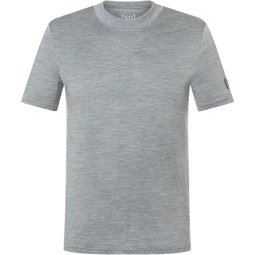 Super.Natural Herren Casual Rib Bio J T-Shirt (XXL, grau) - Kurzes Freizeitshirt aus nachhaltigen Materialien, ideal für den täglichen Gebrauch und ganz ohne Mikroplastik.