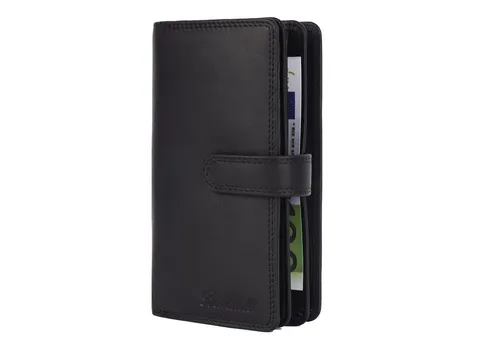 Benthill Geldbörse Damen Groß Leder Portemonnaie RFID Vintage XXL Geldbeutel Echt-Leder, RFID-Schutz Kartenfächer Münzfach Reißverschlussfach