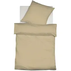 Fleuresse Uni Interlock Jersey Bettwäsche Colours Kissenbezug einzeln 40x40 cm | beige - beige