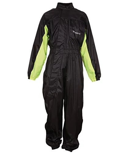 Modeka Black Rain Regenkombi 1 Teiler, schwarz/gelb, XXXXL - Regenjacken für Herren, 100% wasserdicht und perfekt für Motorradfahrer, um bei jedem Wetter trocken zu bleiben.