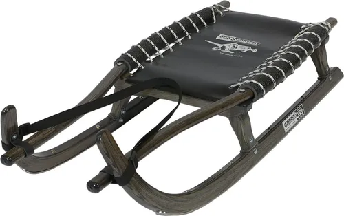 GL Rodel 120 cm Doppel anthrazit mit Rennstahl - Leicht lenkbarer Rodelschlitten aus hochwertiger Verarbeitung, ideal für Schneebahnen. Die Edelstahl-Laufschienen sorgen für hervorragende Laufeigenschaften und Geschwindigkeit. Perfekt für Erwachsene und große Personen.