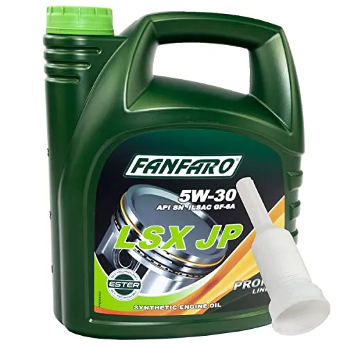 Motoröl Motor Öl FANFARO 5W-30 LSX JP API SN 4 Liter mit Ausgießer