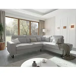 S-Style Möbel Ecksofa Ember mit Ottomane in Samt-Stoff