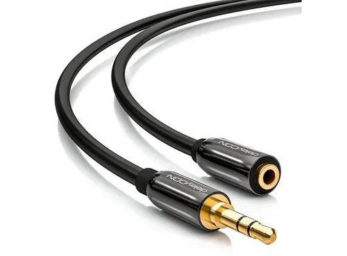deleyCON deleyCON 1,5m HQ 3,5mm Klinken Kabel Verlängerung / Stecker zu Buchse Audio-Kabel