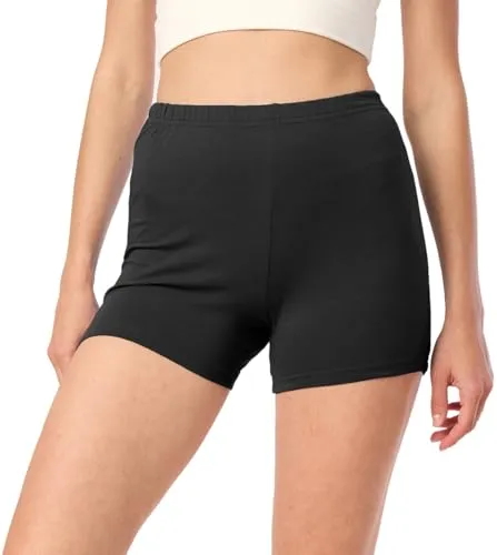 Merry Style Damen Shorts Radlerhose Unterhose Hotpants Kurze Hose Boxershorts aus Baumwolle MS10-392 (Schwarz, L)