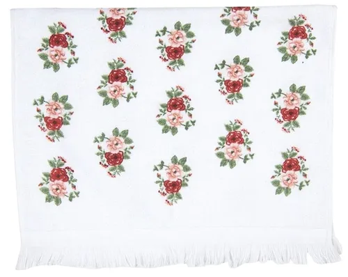 Gästehandtuch Handtuch 40 x 66 cm Baumwolle geblümt Rosen Clayre & Eef