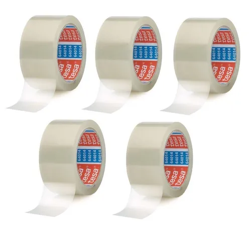 tesa Klebeband 5x tesa Packband 64014 PP transparent 50mm x 66 m
