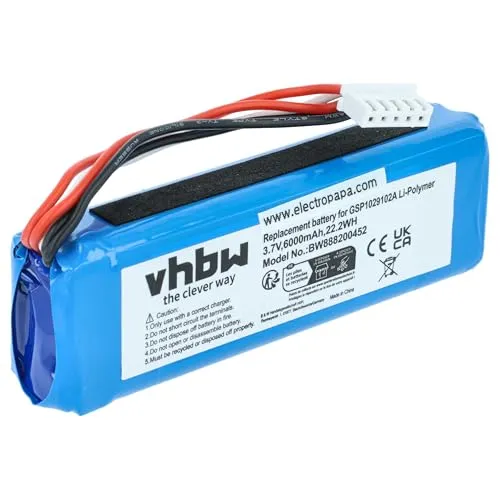 vhbw Akku Ersatz für JBL GSP1029102A (Version 2) für Lautsprecher Boxen Speaker (6000mAh, 3,7V, Li-Polymer)