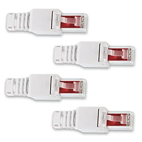 Produktbild NAmobile 4X Netzwerkstecker Netzwerk Stecker werkzeuglos Cat7 Cat6 Cat5 LAN Kabel RJ45 ohne Werkzeug werkzeugfrei Verlegekabel Patchkabel Netzwerkkabel Crimpstecker