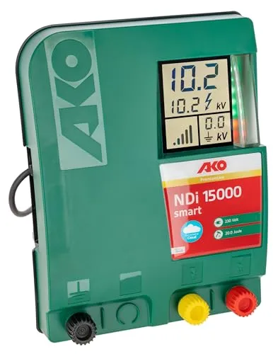Kerbl AKO NDi 15000 SMART Weidezaungerät 230 V - Innovative Zaunlösung - Das AKO NDi 15000 SMART ist ein leistungsstarkes Weidezaungerät mit Cloud-Anbindung. Steuern Sie Ihre Zaunanlage bequem per App und profitieren Sie von einem robusten, witterungsfesten Gehäuse für effektive Tierhaltung.
