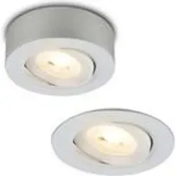 Briloner Desi 2 in 1 LED Aufbauspot und Einbaustrahler, 2 in 1 LED Aufbauspot und Einbaustrahler, Schwenkbar, Flach, Warmweißes Licht, Chrom-Matt,... - Silber