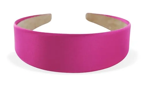 axy Breiter Haarreif mit Satin bezogen Haarband Vintage Klassik-Look Hairband Stirnband HRK1 (Pink)