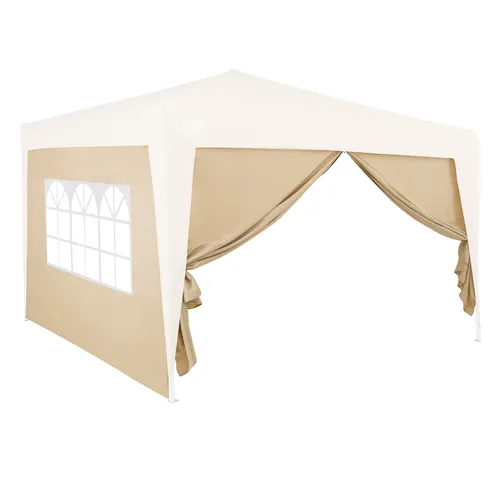 Deuba Pavillon mit 2 Seitenwänden, 3x2m Wasserabweisend, Beige