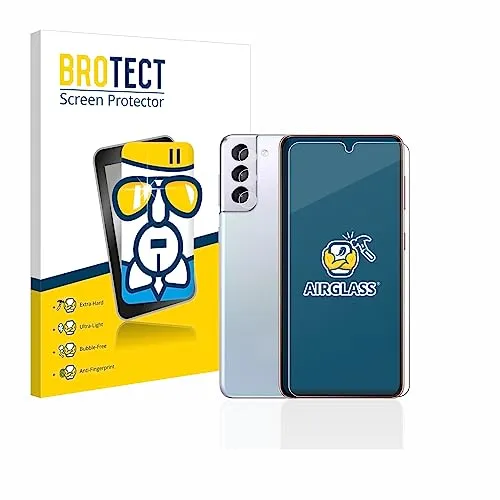 BROTECT Schutzglas für Samsung Galaxy S21 5G (Display+Kamera) Schutzfolie Panzer Folie Glas Displayschutz Made in Germany [ 9H, Anti-Fingerprint]