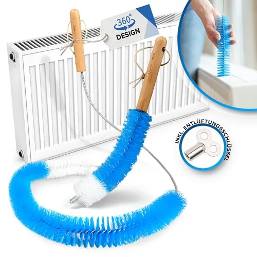 PEARWAY Heizkörperbürste 2er Set + Entflüftungsschlüssel