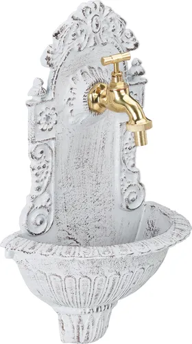 Antikbrunnen Nostalgisches Waschbecken - Spring- & Zierbrunnen, ansprechendes Design aus Metall, ideal für Garten und Terrasse, verleiht jedem Außenbereich einen nostalgischen Charme.