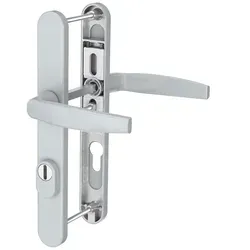 MS Beschläge Silberne Schmalrahmengarnitur 72mm PZ Kernziehschutz Drücker/Drücker 39-54mm