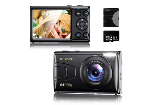 Fine Life Pro Digitalkamera 64MP mit 32GB TF und 18X Digitalzoom