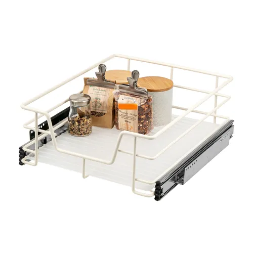 bremermann Teleskopschublade 50 cm - Küchenschubladeneinsätze mit Einlegeboden, ideal zum Nachrüsten und bietet Vollauszug auf kugelgelagerten Schienen für einfachen Zugriff in Küche, Bad & Schlafzimmer.