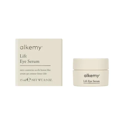 ALKEMY Augencreme gegen Falten und Augenringe, Feuchtigkeitsspendende mit Lifting Effekt, gegen müde Augen, Tränensäcke mit Hyaluronsäure und Argirelin, Dermatologisch getestet, Naturkosmetik, 15 ml