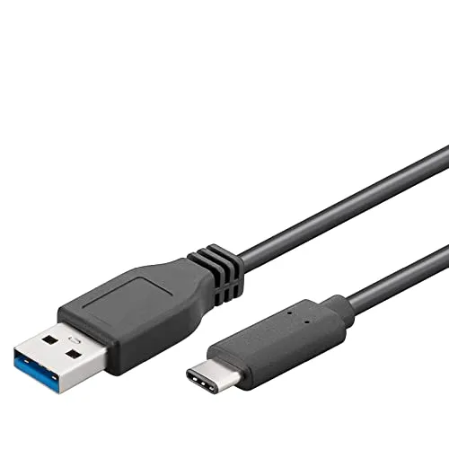 goobay USB C/USB 3.0 A Kabel 3,0 m schwarz, 1 St.