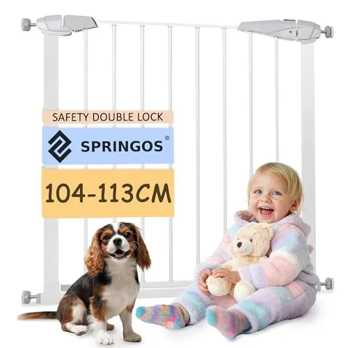 SPRINGOS Kinderschutzgitter mit 28 cm Verlängerung, Klemmsystem für Tür und Treppe