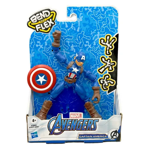 Hasbro Bend and Flex Marvel Avengers Captain America Superheld 16cm Blau Biegen
