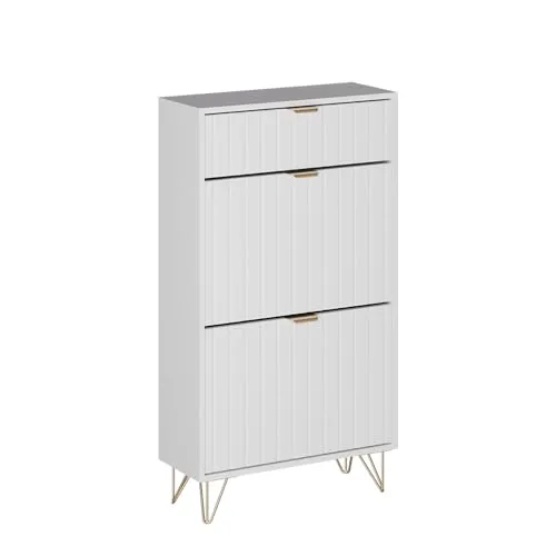 Vicco Schuhschrank Helge, Weiß, 2 Fächer in weiß von Vicco
