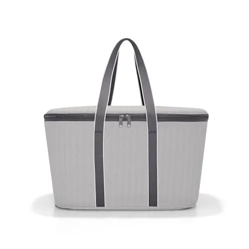 reisenthel coolerbag Kühltasche Herringbone Grey 20 L - Praktische Kühltasche mit 20 Litern Volumen, ideal für Ausflüge und Picknicks, stylisches Herringbone-Design und robuste Polyester-Materialien.