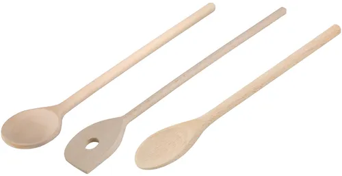 Löffelset Kinderlöffel Geschirr Kochlöffel für Kinder 3 Teile je 16 cm Buche