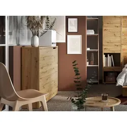 MIRJAN24 Schreibtisch Work Concept CW-01 - Klappbarer Eckschreibtisch mit Rollen für einfache Handhabung, ideal für flexible Arbeitsplätze. Maße: 115x93x27/136 cm, in Artisan Eiche, wahlweise links oder rechts.