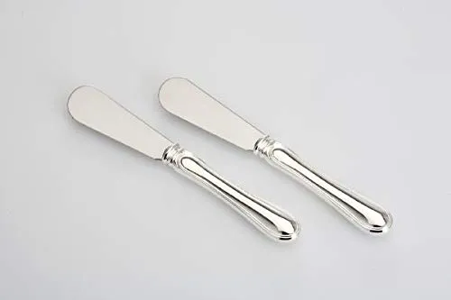 Silber Tischkultur Buttermesser-Set 2 Stück, Griff: versilbert, Klinge: Edelstahl Länge 14,5 cm versilbert