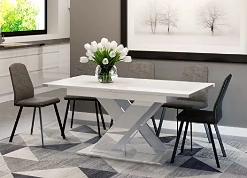 Design Esstisch PA-222 - Ausziehbar von 140-180 cm - Moderne Esszimmertische: Eleganter, stabiler Tisch mit Synchronauszug für flexible Längenanpassung. Ideal für jedes Zuhause, um stilvolle Akzente zu setzen.