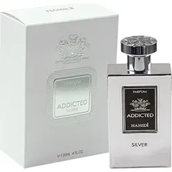 Hamidi Addicted Silver Parfüm unisex 120 ml - Eau de Cologne für Männer und Frauen, 120 ml, mit einem einzigartigen Duft, der Ihre Ausstrahlung verstärkt und für jeden Anlass geeignet ist.